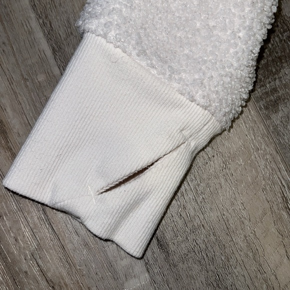White Fleece Zip Up Jacket - Picture 6 of 8
